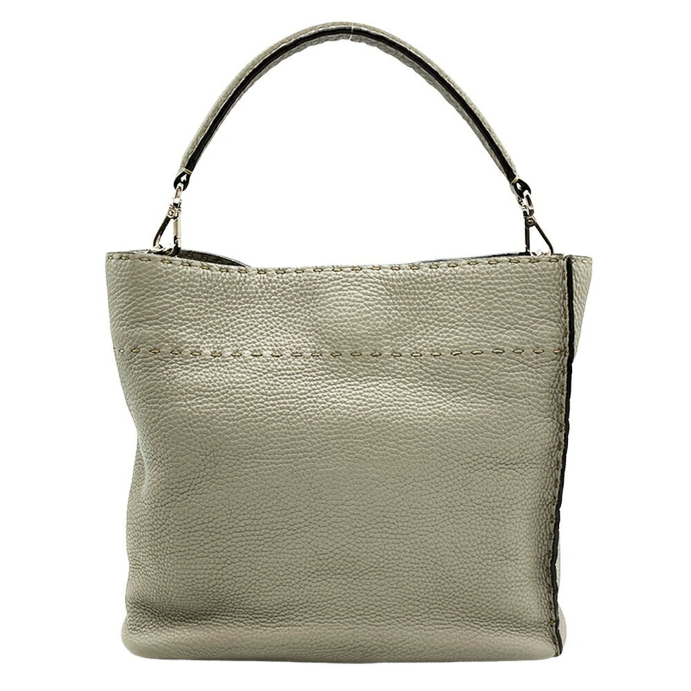 FENDI Gray Leather Shoulder Bag - Picture 2 of 10